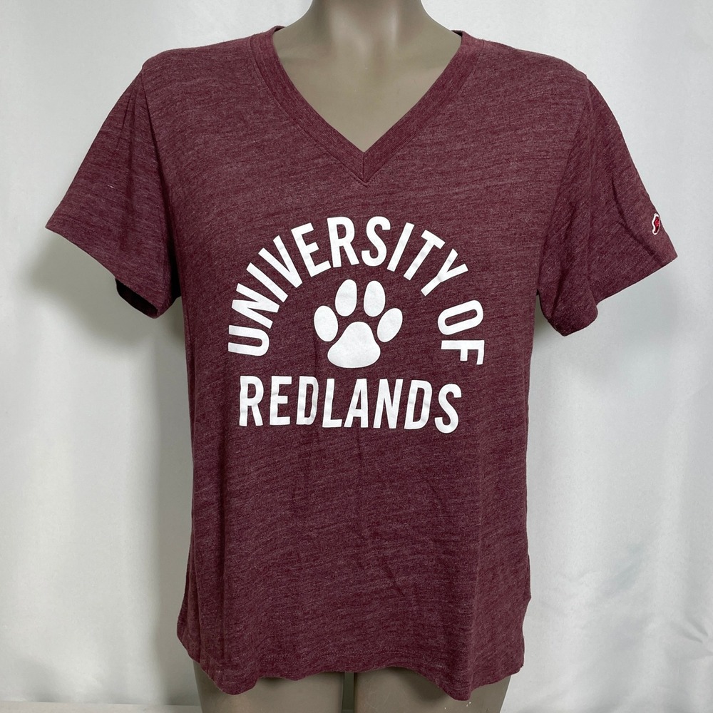 University of Redlands Bulldogs League Heathered Maroon T-Shirt Women's LARGE